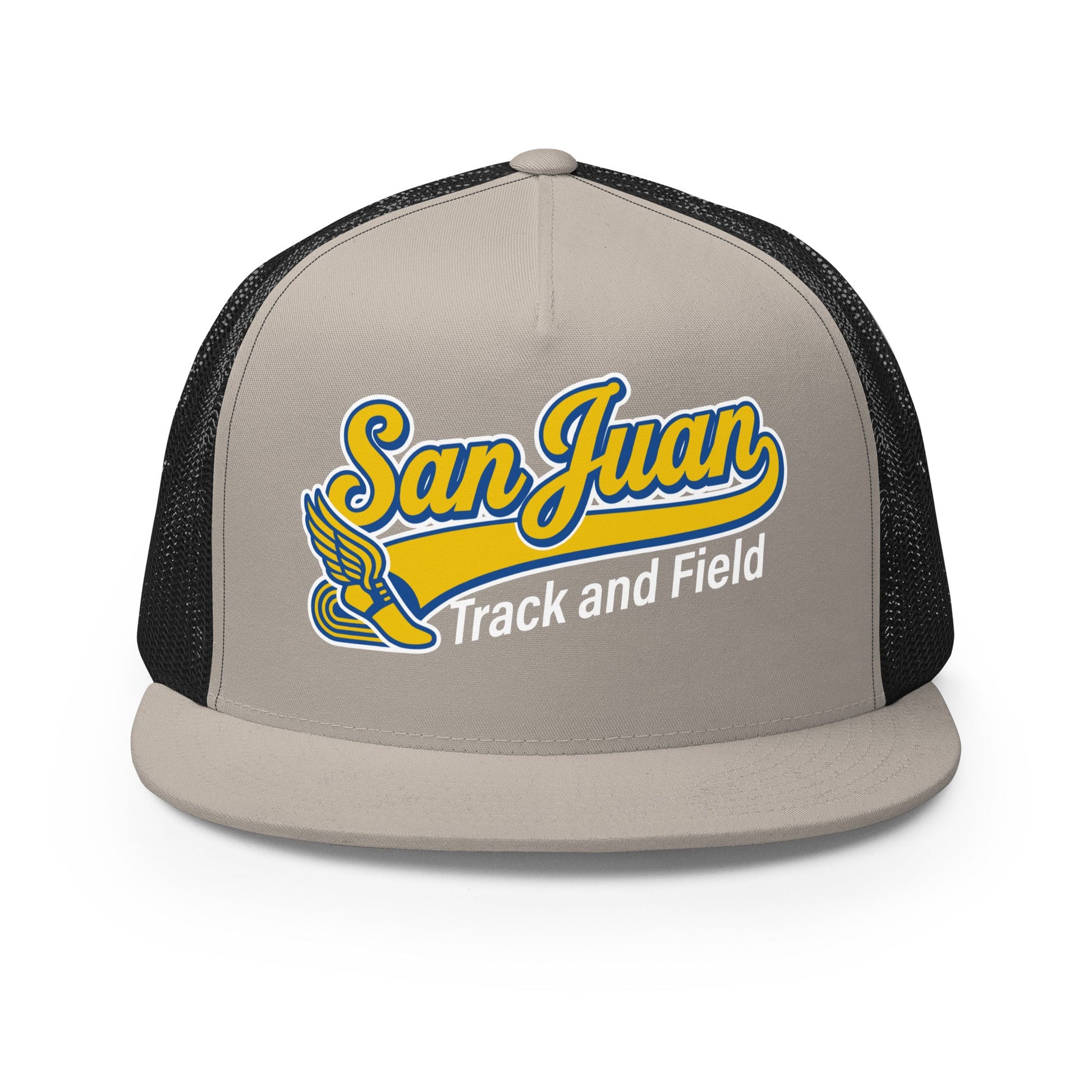 Performance | 5 Panel Trucker Cap | San Juan Track and Field | Script Logo