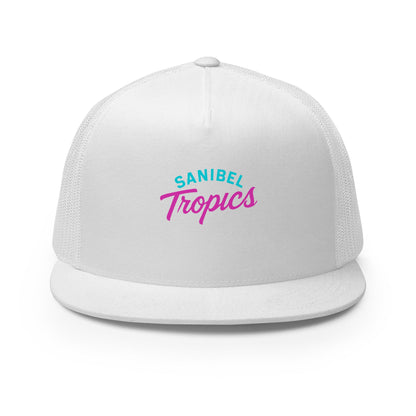 Performance | 5 Panel Trucker Cap | Sanibel Tropics | Coastal Clash Logo