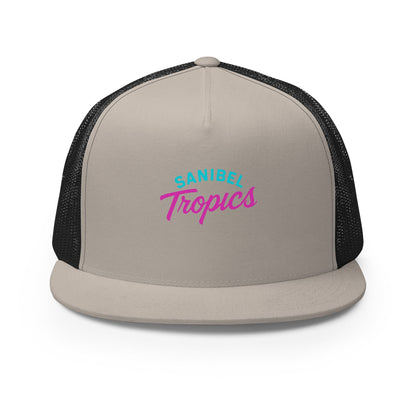 Performance | 5 Panel Trucker Cap | Sanibel Tropics | Coastal Clash Logo