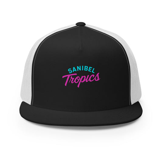 Performance | 5 Panel Trucker Cap | Sanibel Tropics | Coastal Clash Logo
