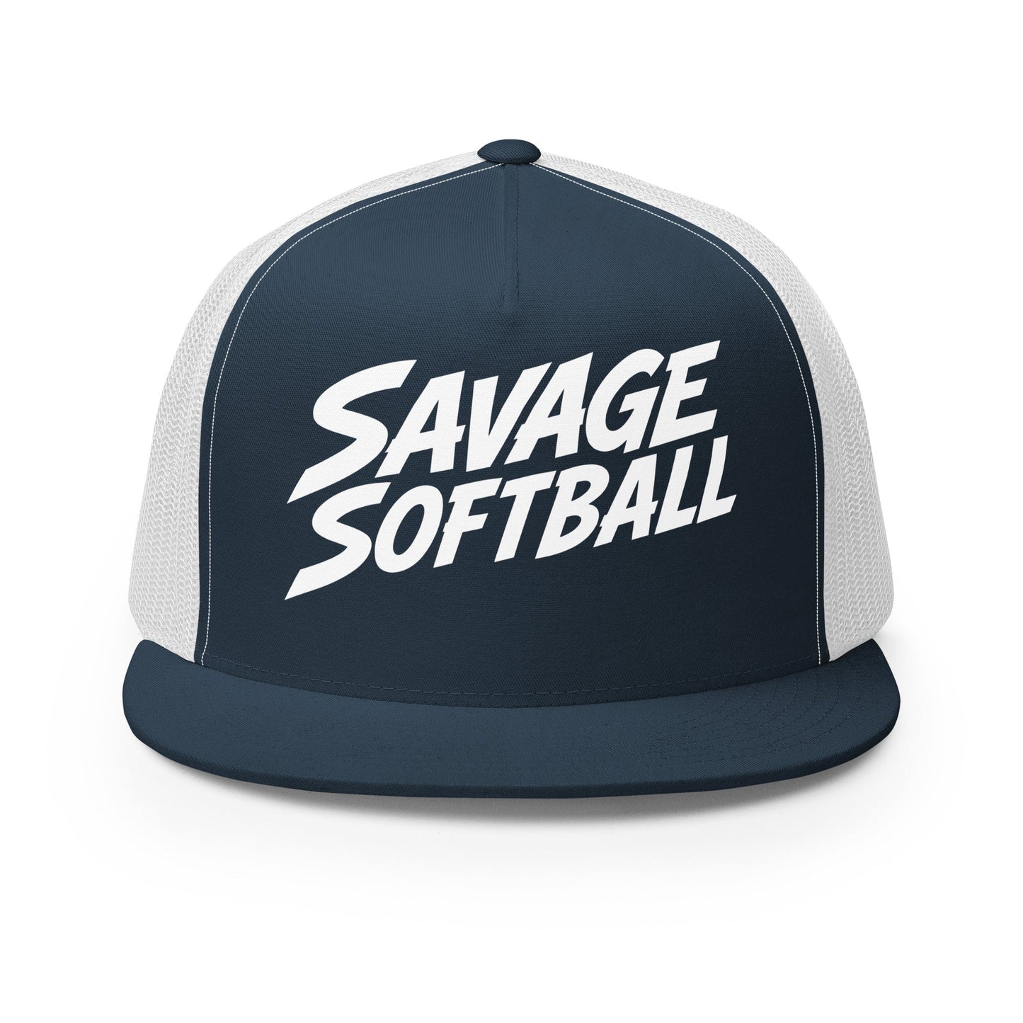Performance | 5 Panel Trucker Cap | Savage Softball | Mascot Logo