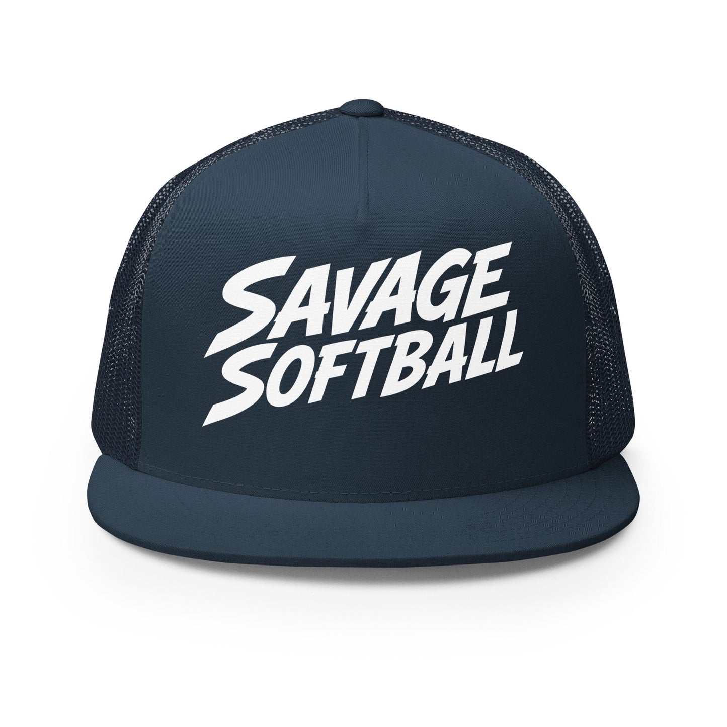 Performance | 5 Panel Trucker Cap | Savage Softball | Mascot Logo