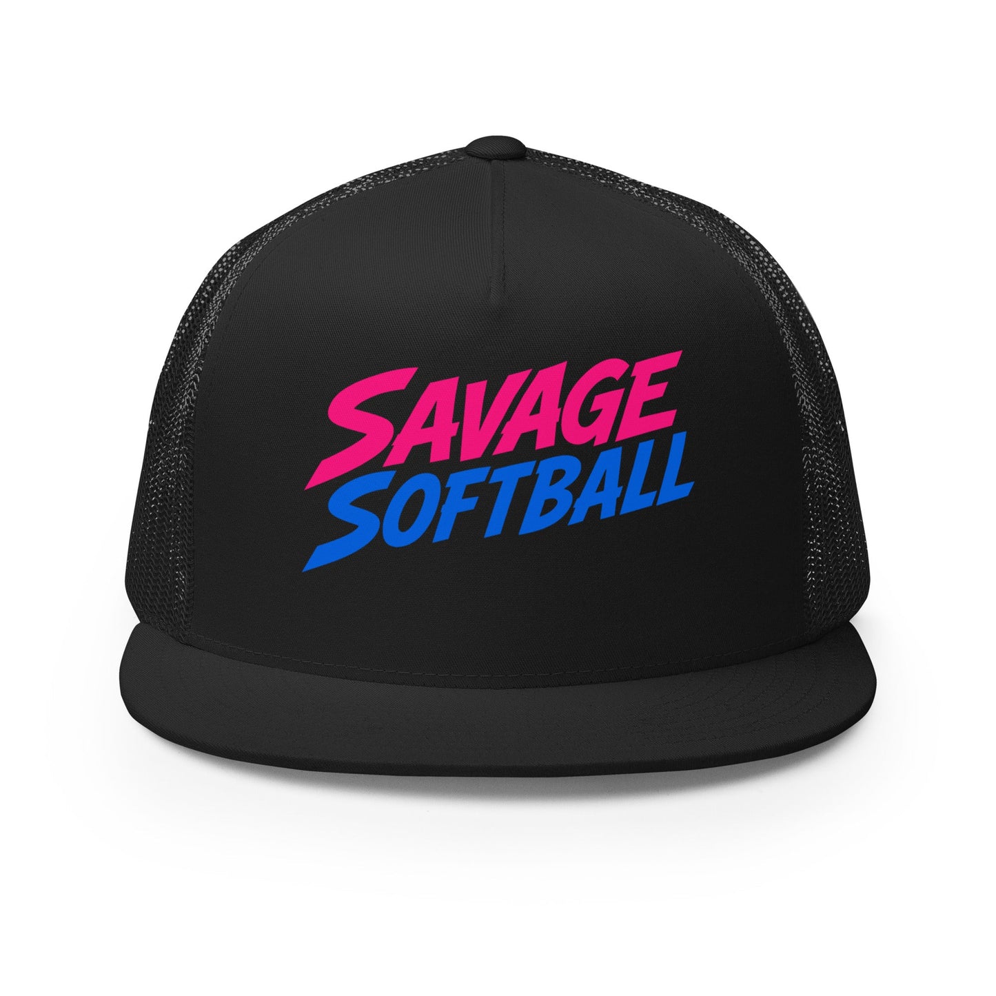 Performance | 5 Panel Trucker Cap | Savage Softball | Mascot Logo