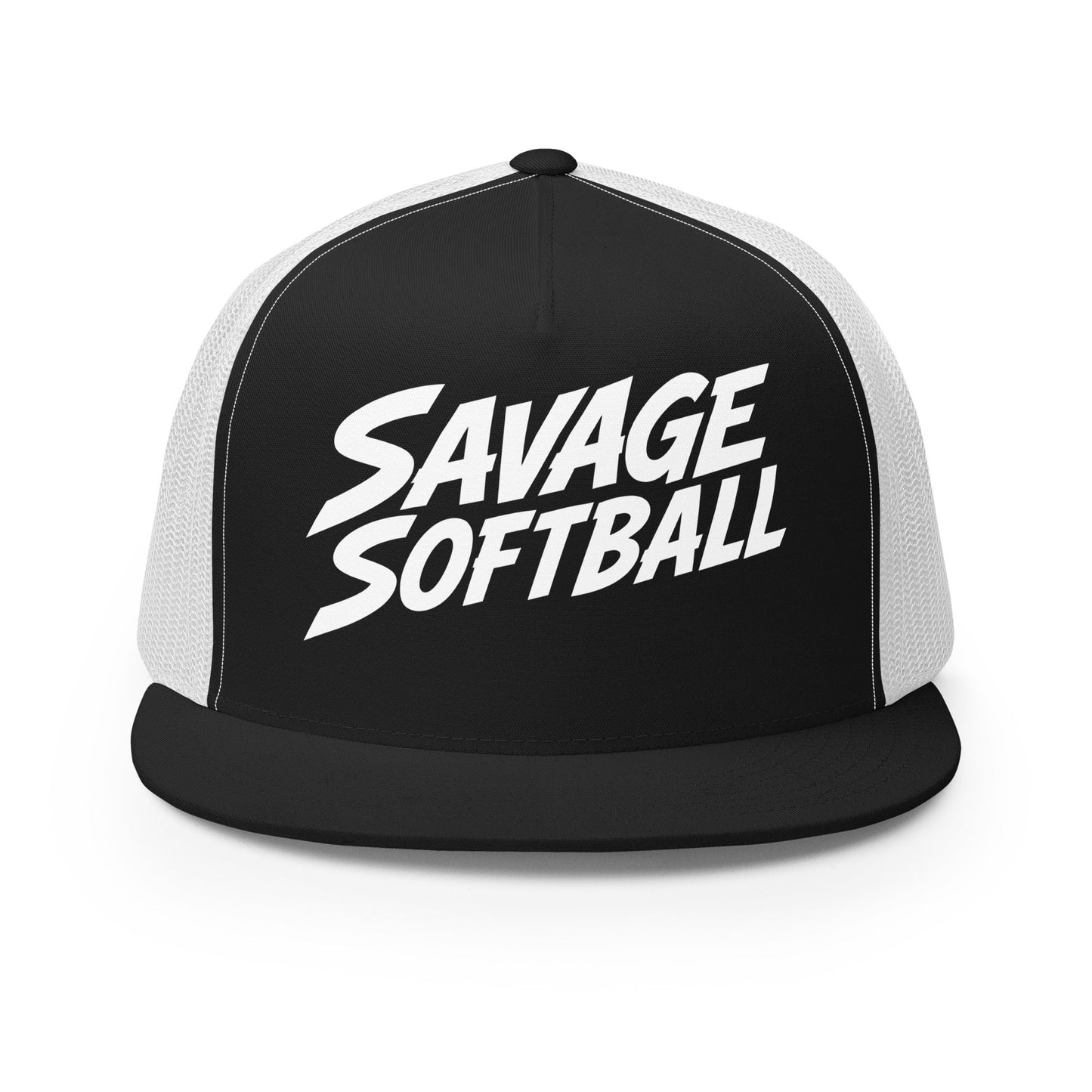 Performance | 5 Panel Trucker Cap | Savage Softball | Mascot Logo