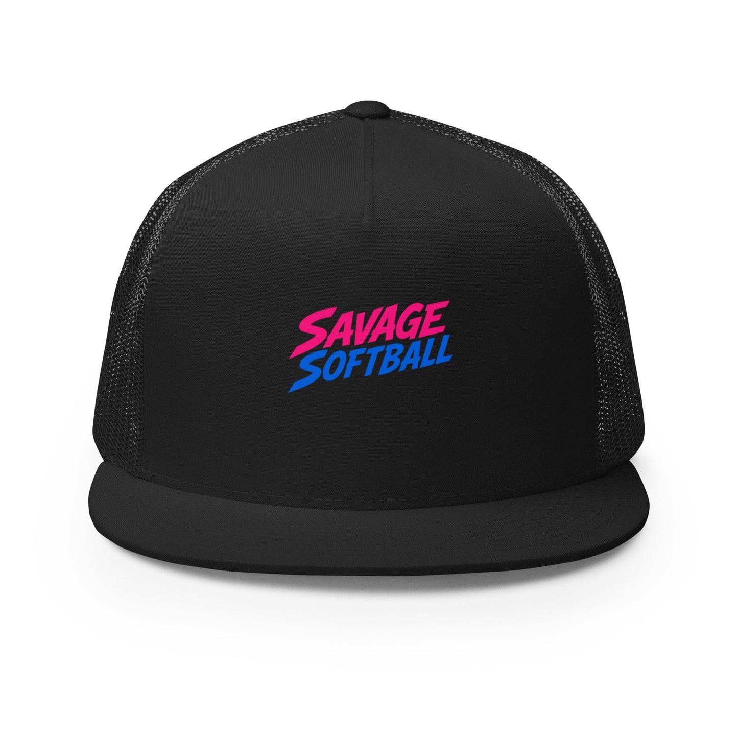 Performance | 5 Panel Trucker Cap | Savage Softball | Mascot Logo
