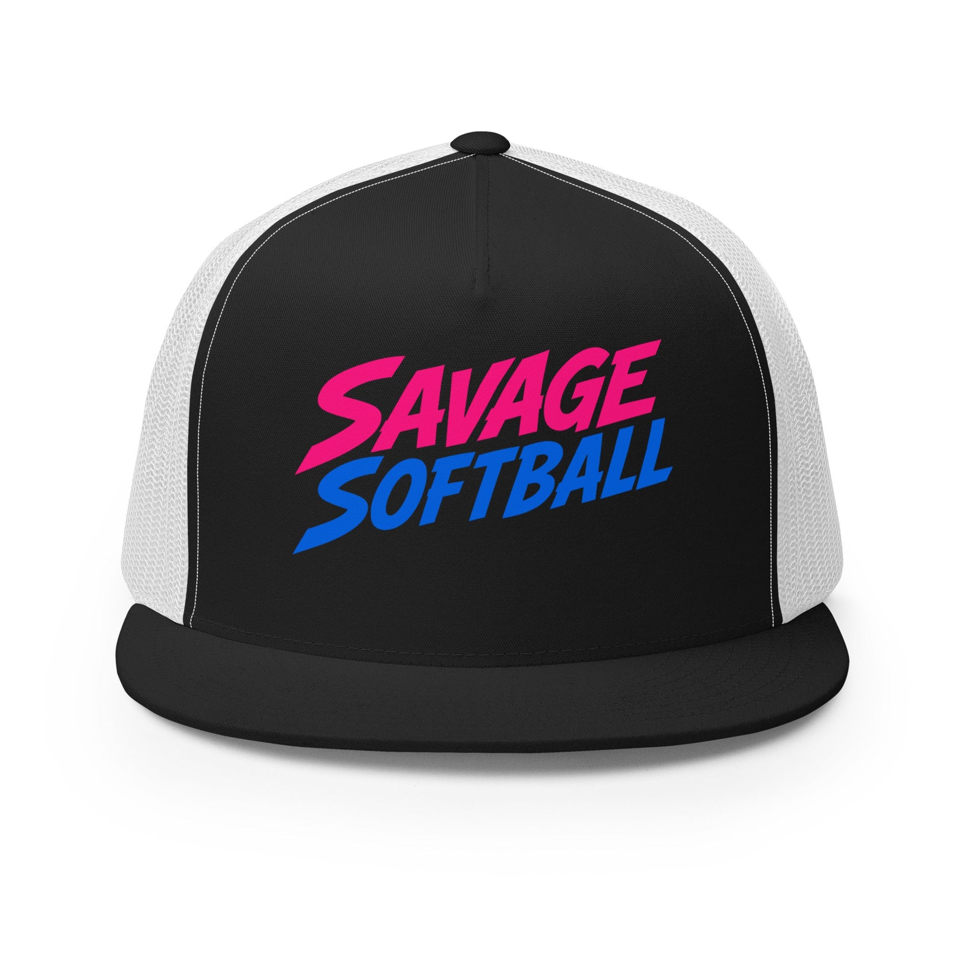 Performance | 5 Panel Trucker Cap | Savage Softball | Mascot Logo