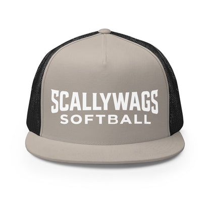Performance | 5 Panel Trucker Cap | Scallywags Softball | Modern Script Logo