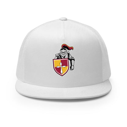Performance | 5 Panel Trucker Cap | Scecina High School Track and Field | Crusader Logo
