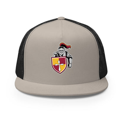 Performance | 5 Panel Trucker Cap | Scecina High School Track and Field | Crusader Logo