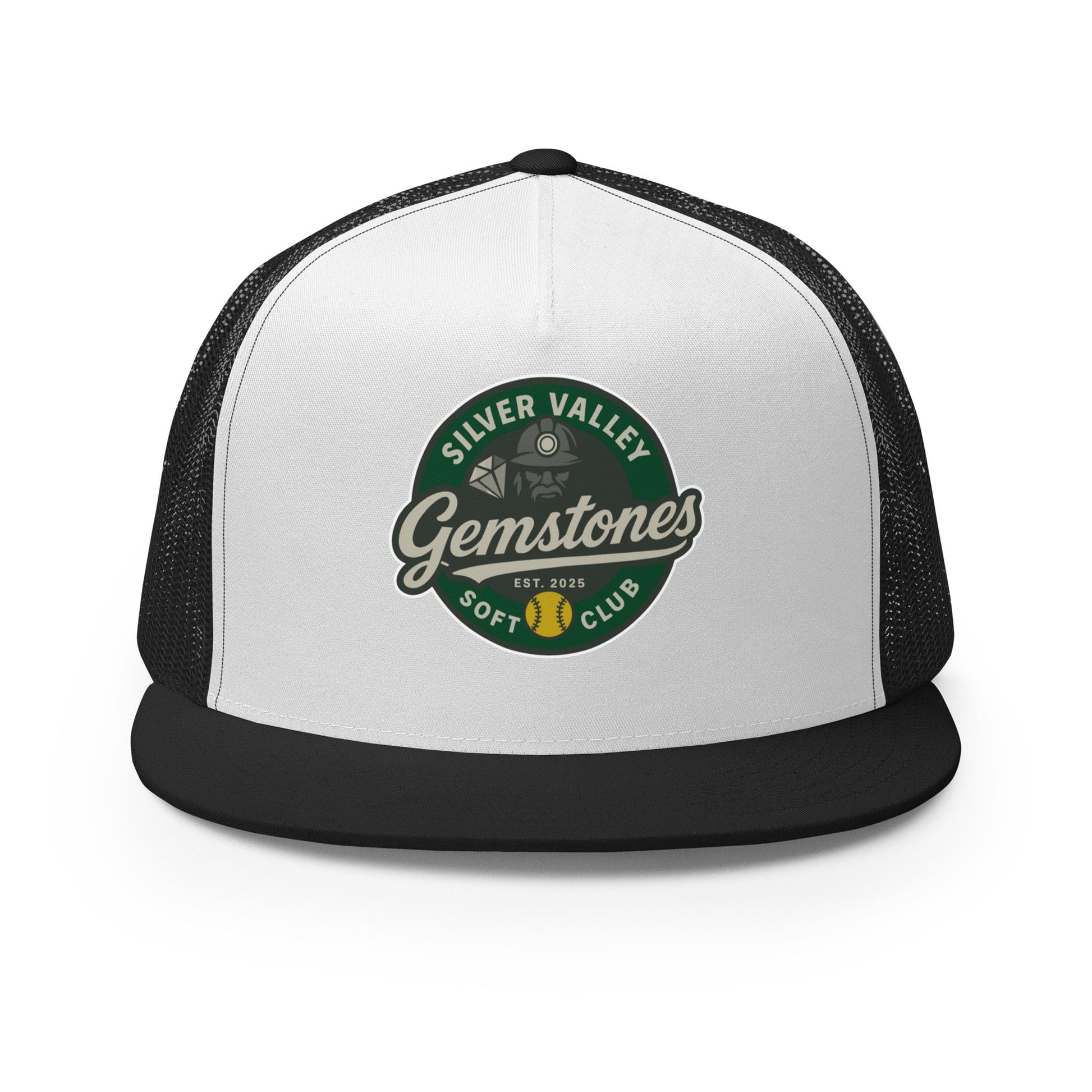 Performance | 5 Panel Trucker Cap | Silver Valley Gemstones | Badge Logo
