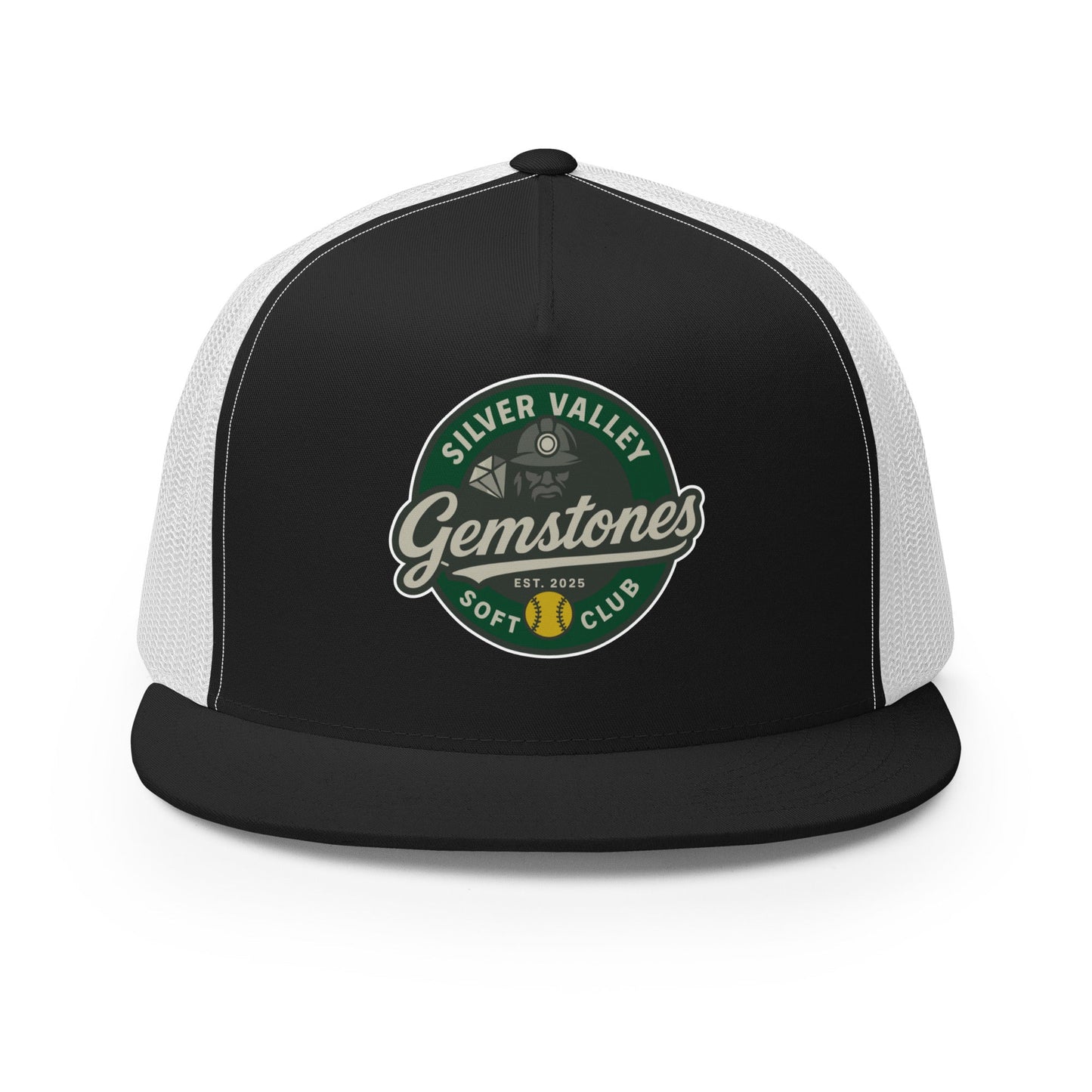 Performance | 5 Panel Trucker Cap | Silver Valley Gemstones | Badge Logo