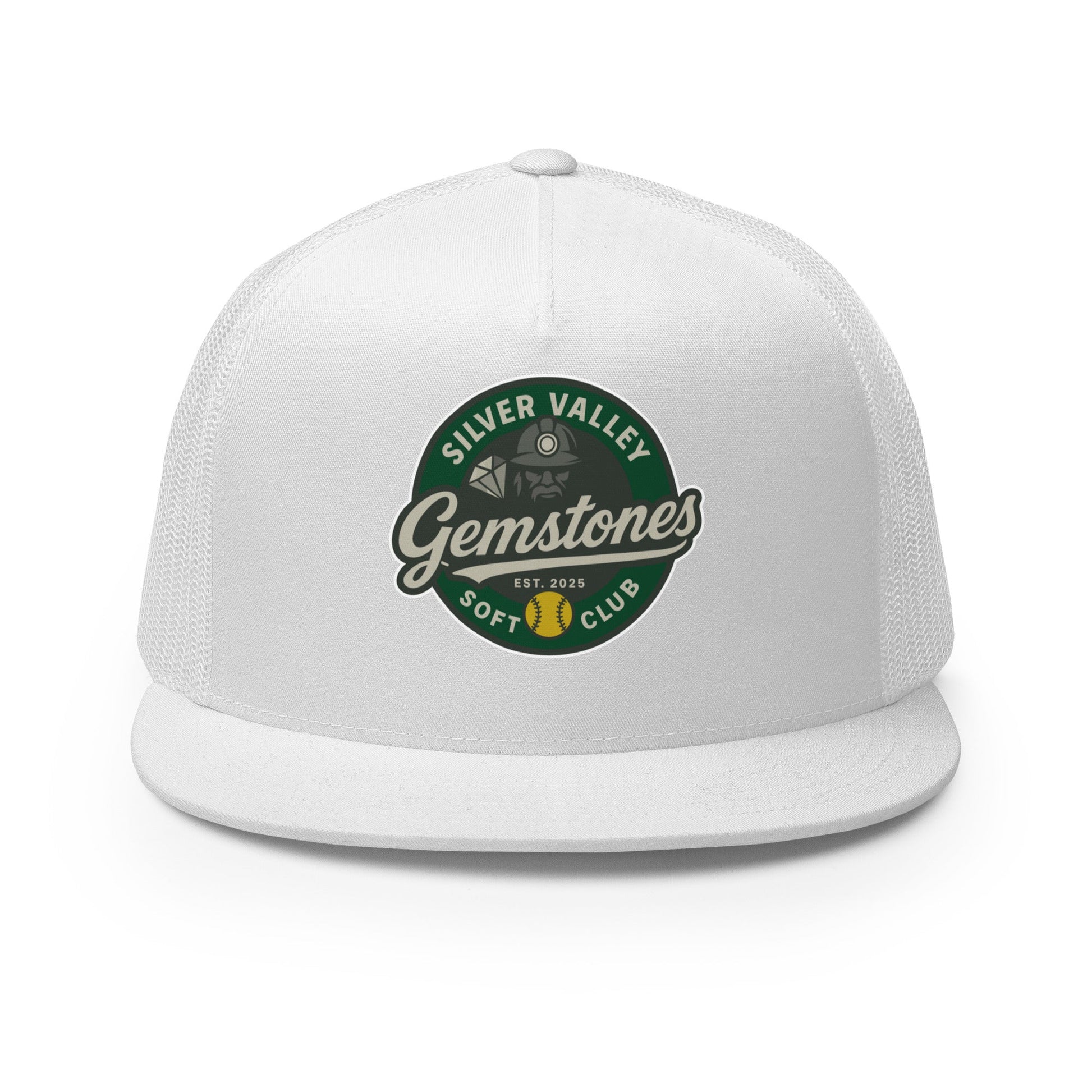 Performance | 5 Panel Trucker Cap | Silver Valley Gemstones | Badge Logo