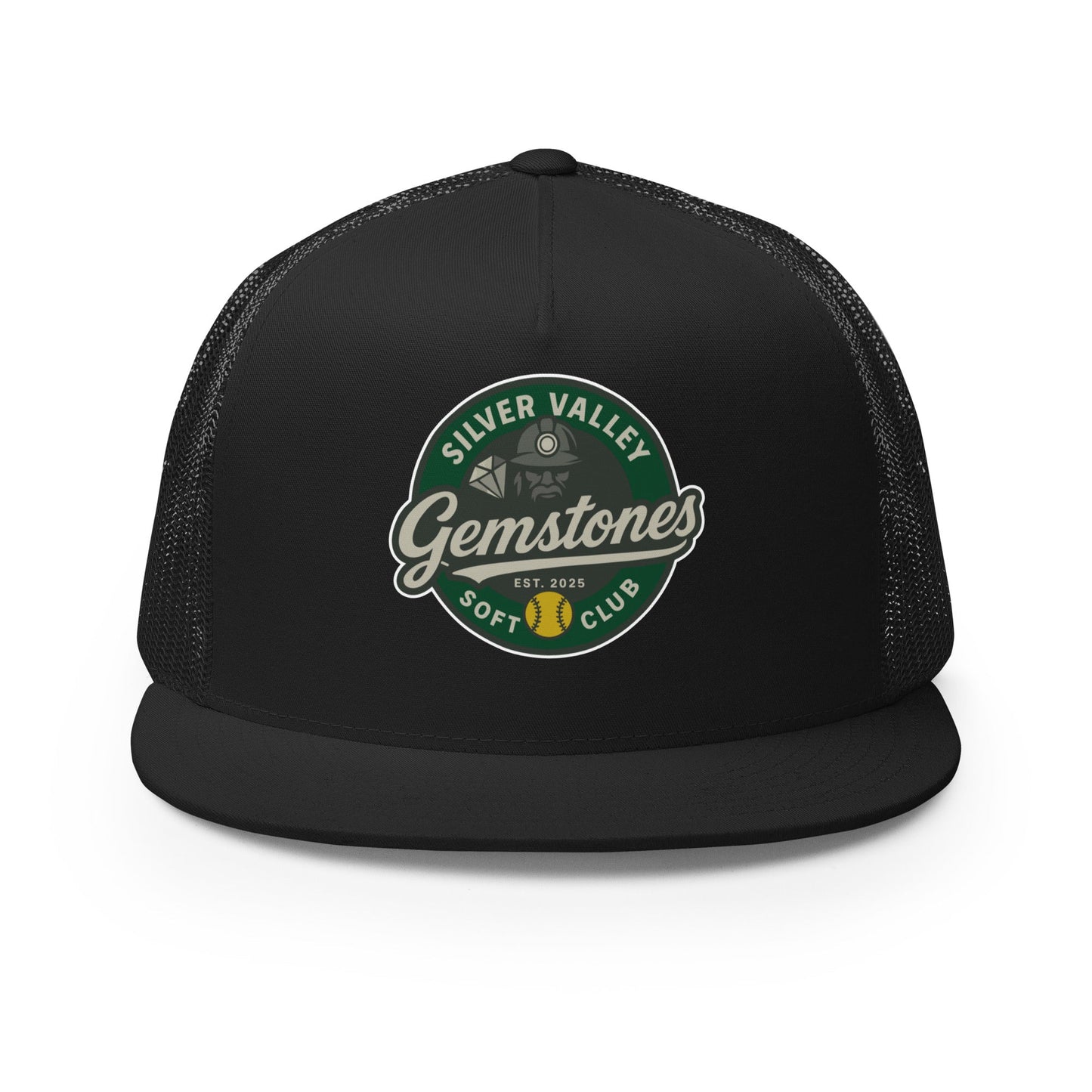 Performance | 5 Panel Trucker Cap | Silver Valley Gemstones | Badge Logo