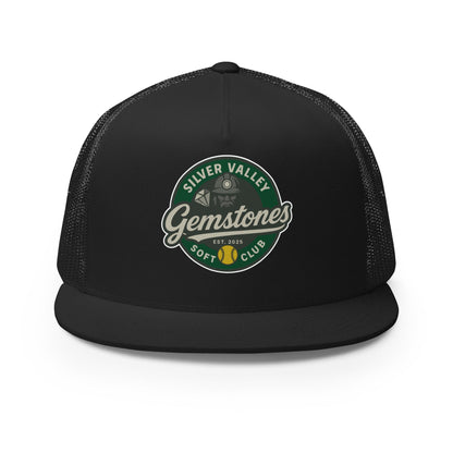 Performance | 5 Panel Trucker Cap | Silver Valley Gemstones | Badge Logo