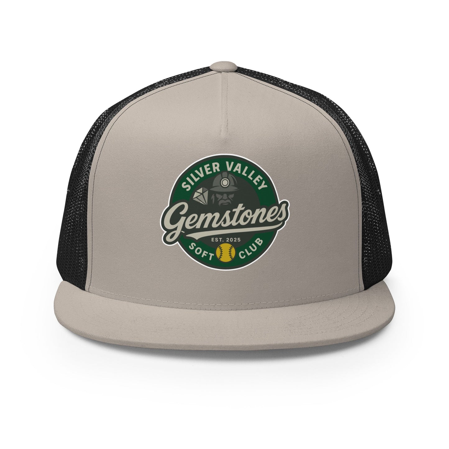 Performance | 5 Panel Trucker Cap | Silver Valley Gemstones | Badge Logo