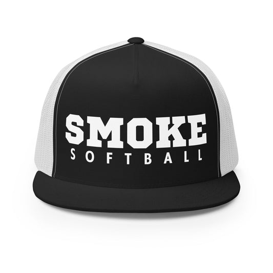 Performance | 5 Panel Trucker Cap | Smoke 14U Softball | Modern Script Logo
