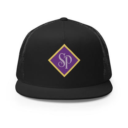 Performance | 5 Panel Trucker Cap | So Precious Goods | Amethyst Aura Logo