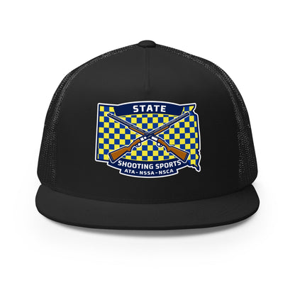 Performance | 5 Panel Trucker Cap | State Shooting Sports | Flag Logo