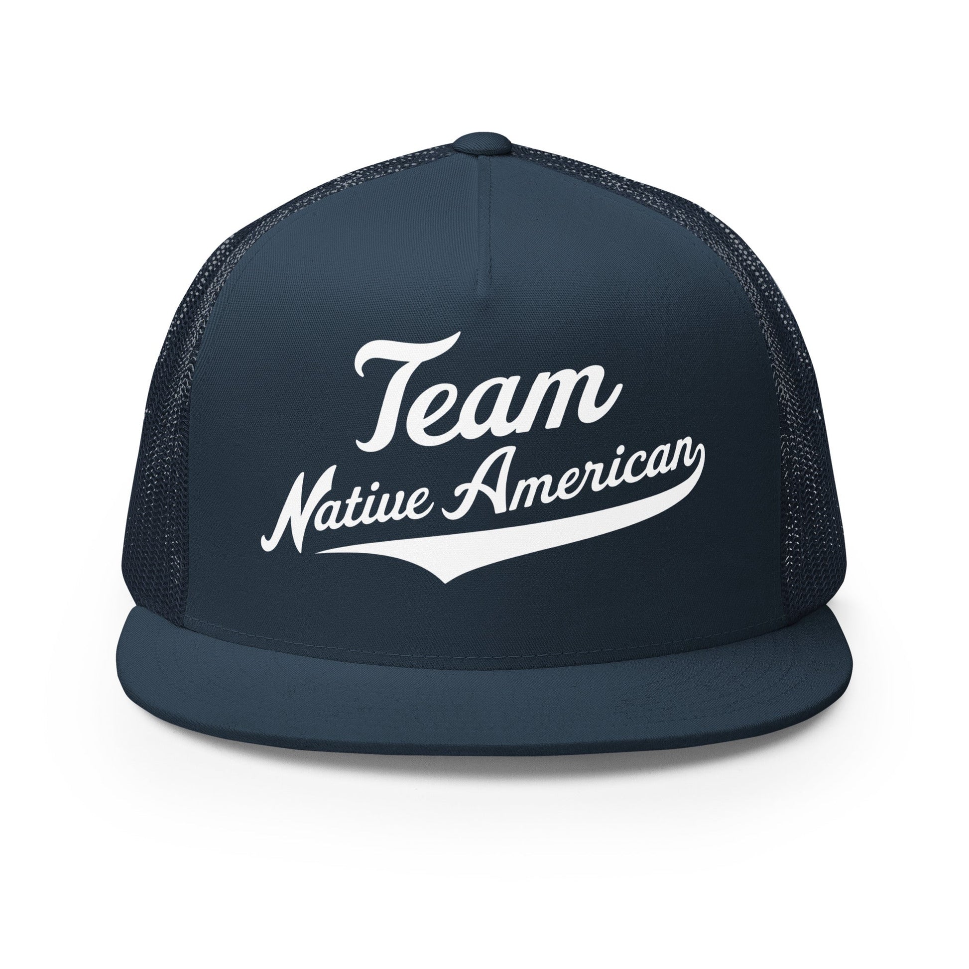 Performance | 5 Panel Trucker Cap | Team Native American | Modern Script Logo