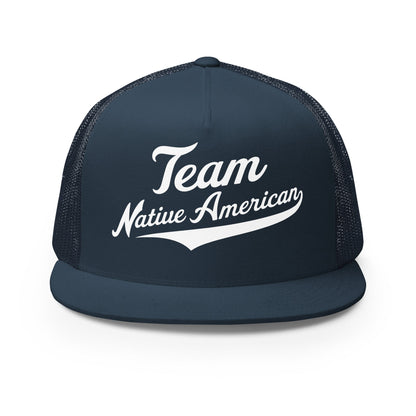 Performance | 5 Panel Trucker Cap | Team Native American | Modern Script Logo