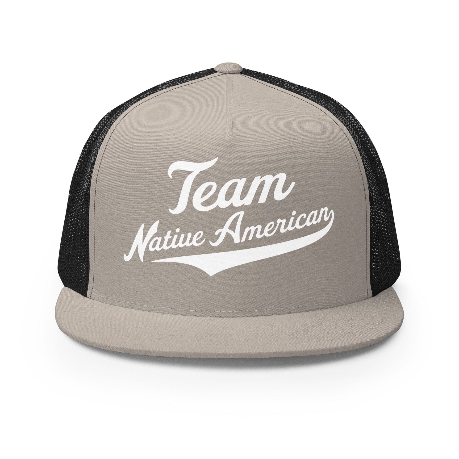 Performance | 5 Panel Trucker Cap | Team Native American | Modern Script Logo