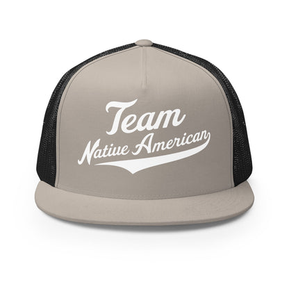 Performance | 5 Panel Trucker Cap | Team Native American | Modern Script Logo