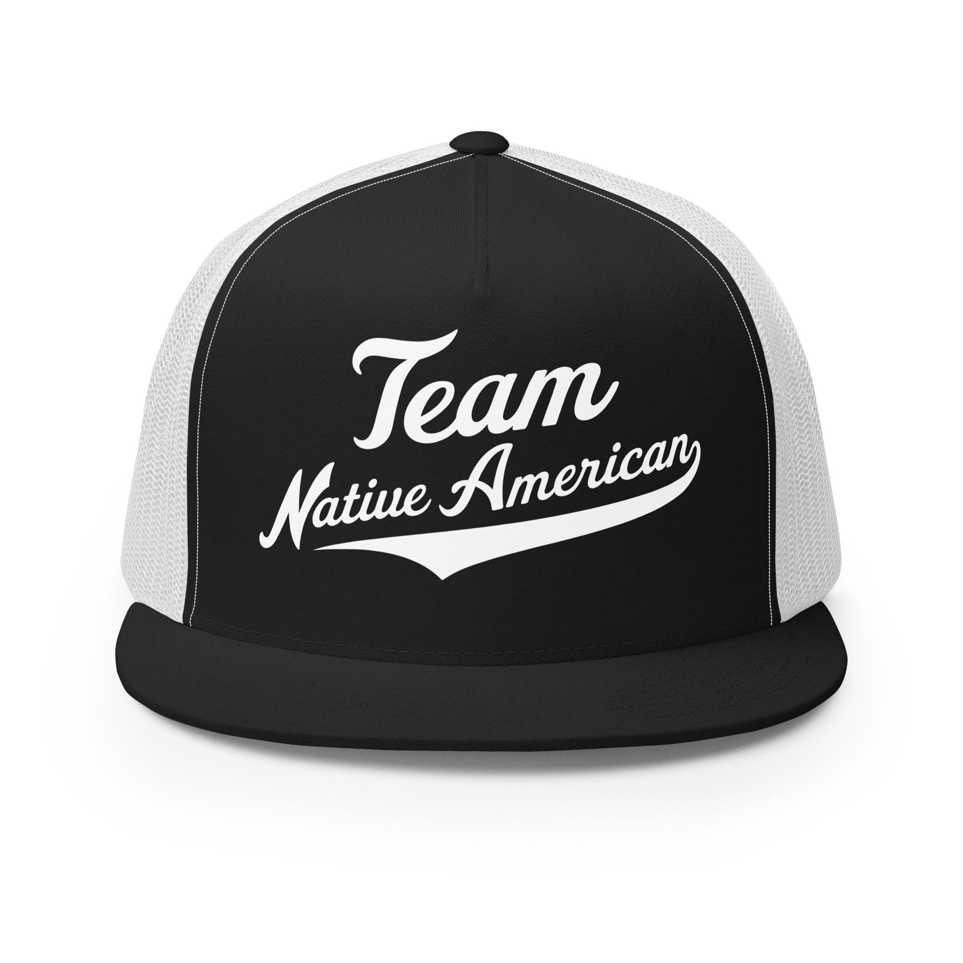 Performance | 5 Panel Trucker Cap | Team Native American | Modern Script Logo