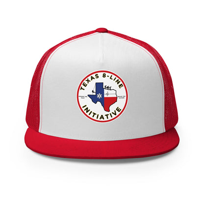 Performance | 5 Panel Trucker Cap | Texas 8 - Line Initiative | Badge Logo