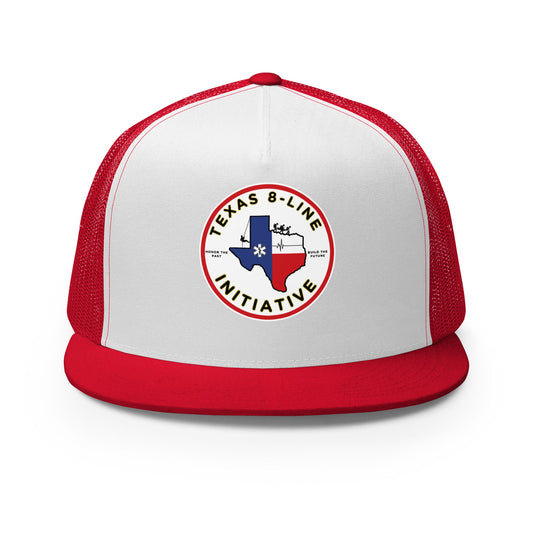 Performance | 5 Panel Trucker Cap | Texas 8 - Line Initiative | Badge Logo