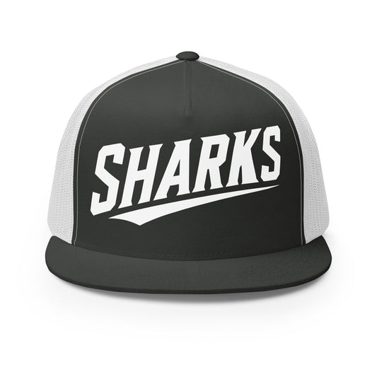 Performance | 5 Panel Trucker Cap | The Sharks Baseball Team | Script Logo