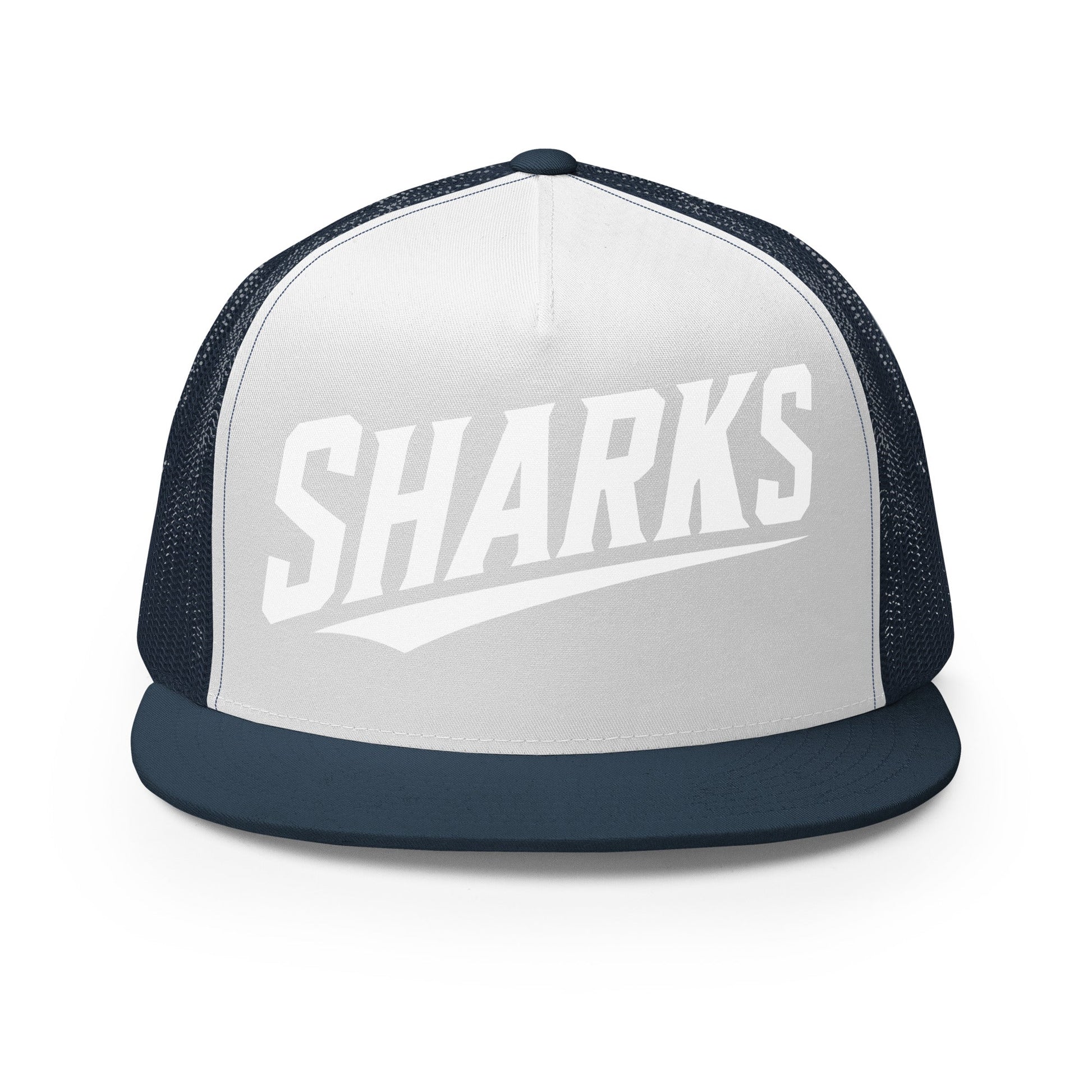 Performance | 5 Panel Trucker Cap | The Sharks Baseball Team | Script Logo