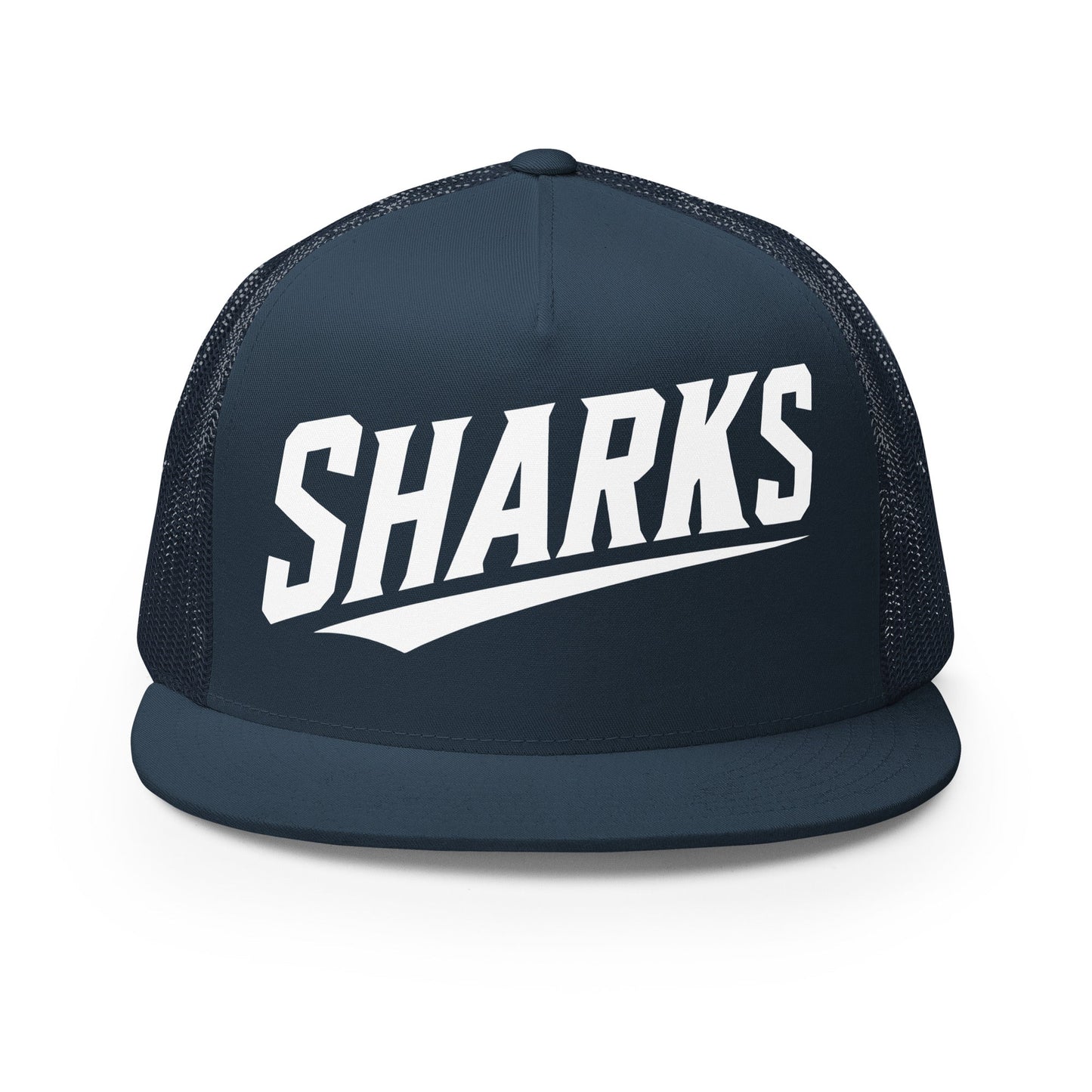 Performance | 5 Panel Trucker Cap | The Sharks Baseball Team | Script Logo