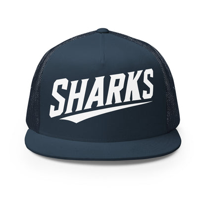 Performance | 5 Panel Trucker Cap | The Sharks Baseball Team | Script Logo