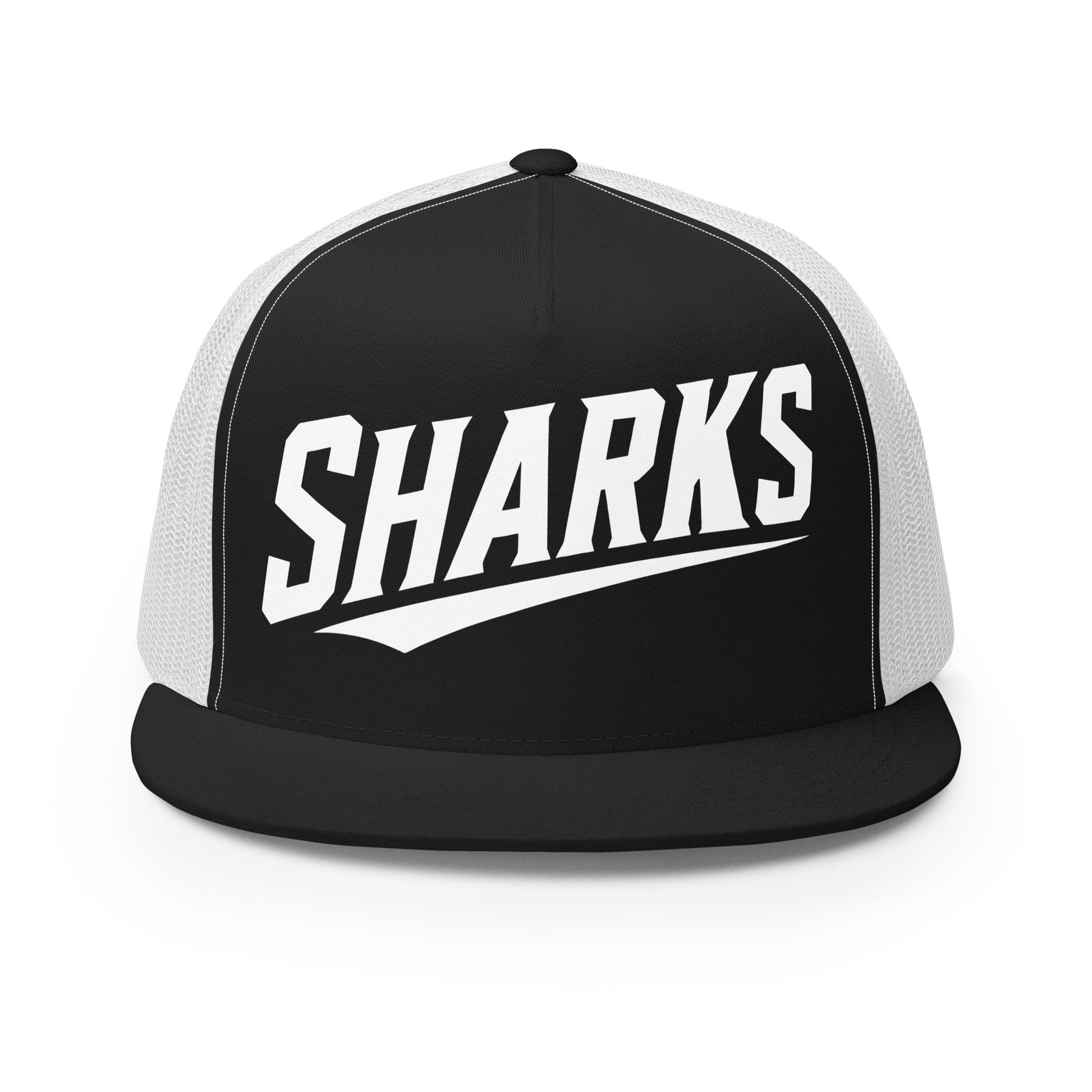 Performance | 5 Panel Trucker Cap | The Sharks Baseball Team | Script Logo