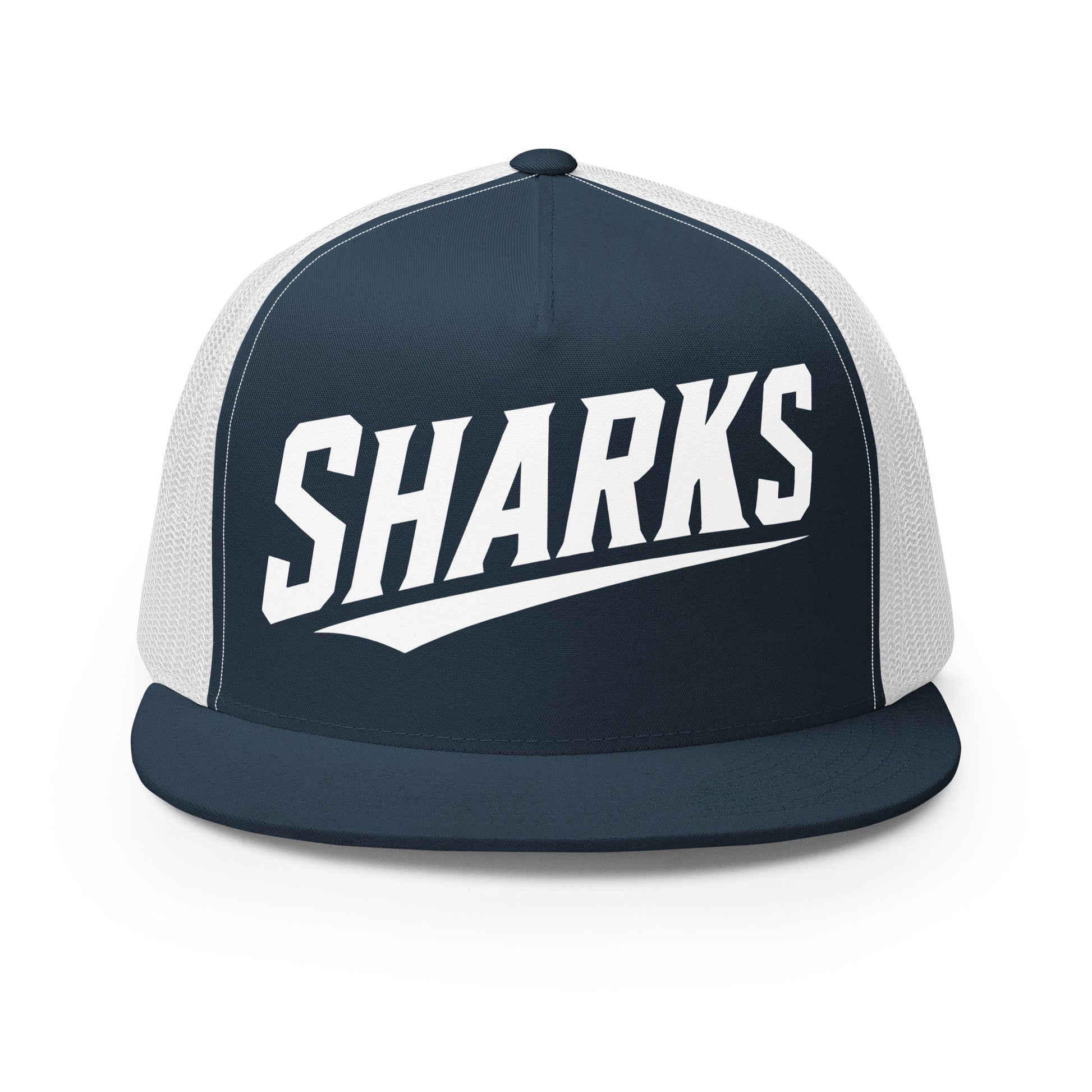 Performance | 5 Panel Trucker Cap | The Sharks Baseball Team | Script Logo