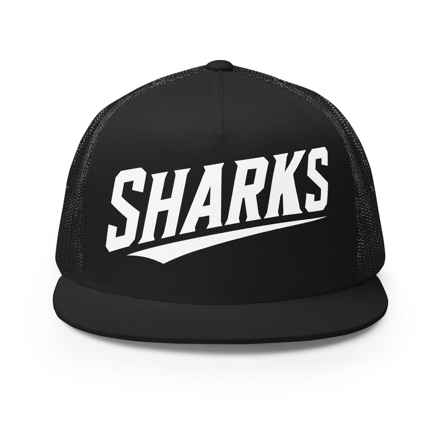 Performance | 5 Panel Trucker Cap | The Sharks Baseball Team | Script Logo