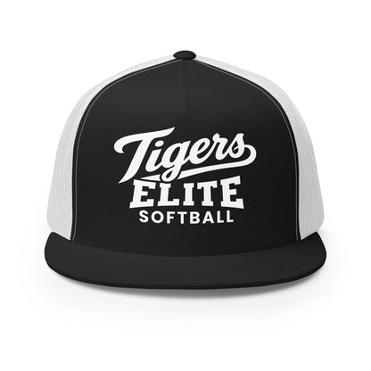 Performance | 5 Panel Trucker Cap | Tigers Elite Softball | Emblem Logo