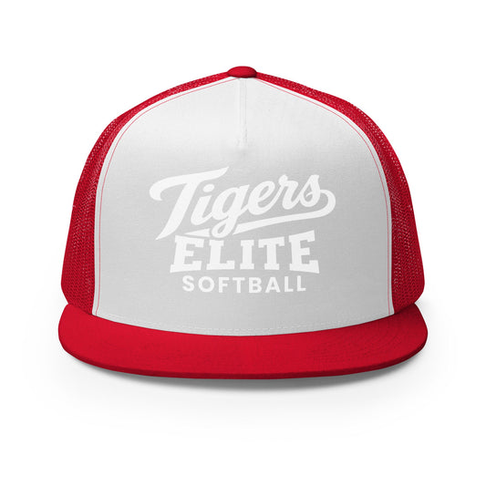 Performance | 5 Panel Trucker Cap | Tigers Elite Softball | Emblem Logo