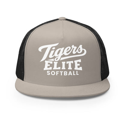 Performance | 5 Panel Trucker Cap | Tigers Elite Softball | Emblem Logo