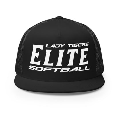 Performance | 5 Panel Trucker Cap | Tigers Elite Softball | Modern Script Logo