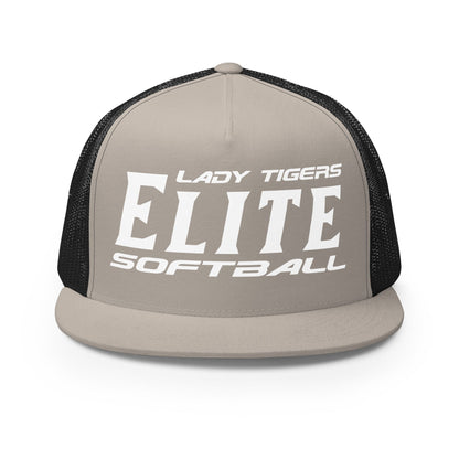 Performance | 5 Panel Trucker Cap | Tigers Elite Softball | Modern Script Logo
