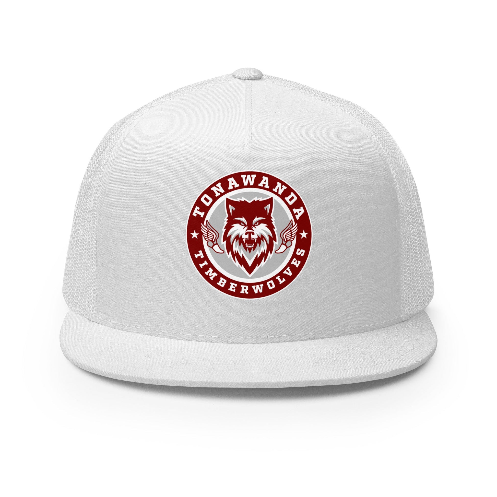 Performance | 5 Panel Trucker Cap | Tonawanda High School Track and Field | Mascot Badge Logo