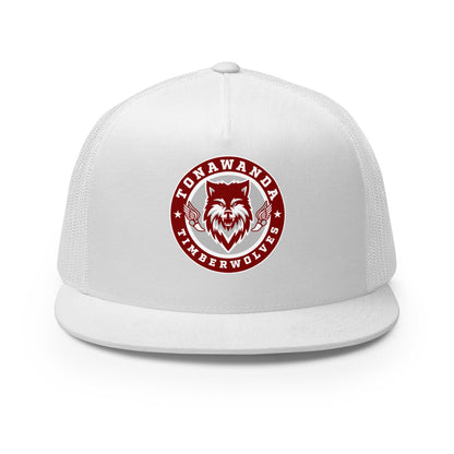 Performance | 5 Panel Trucker Cap | Tonawanda High School Track and Field | Mascot Badge Logo