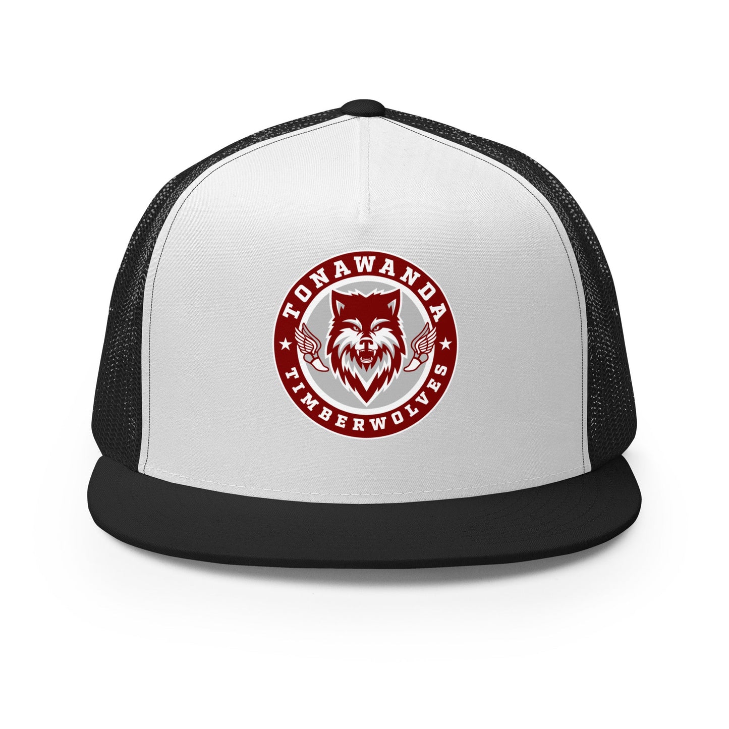 Performance | 5 Panel Trucker Cap | Tonawanda High School Track and Field | Mascot Badge Logo