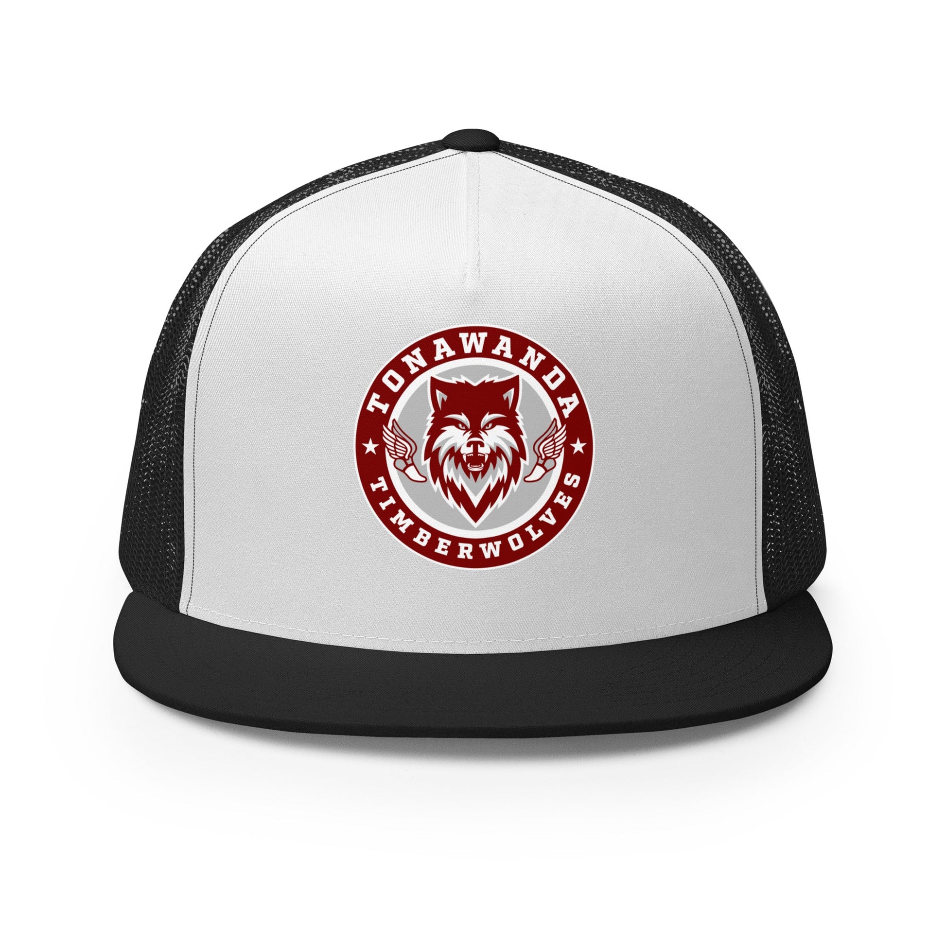 Performance | 5 Panel Trucker Cap | Tonawanda High School Track and Field | Mascot Badge Logo