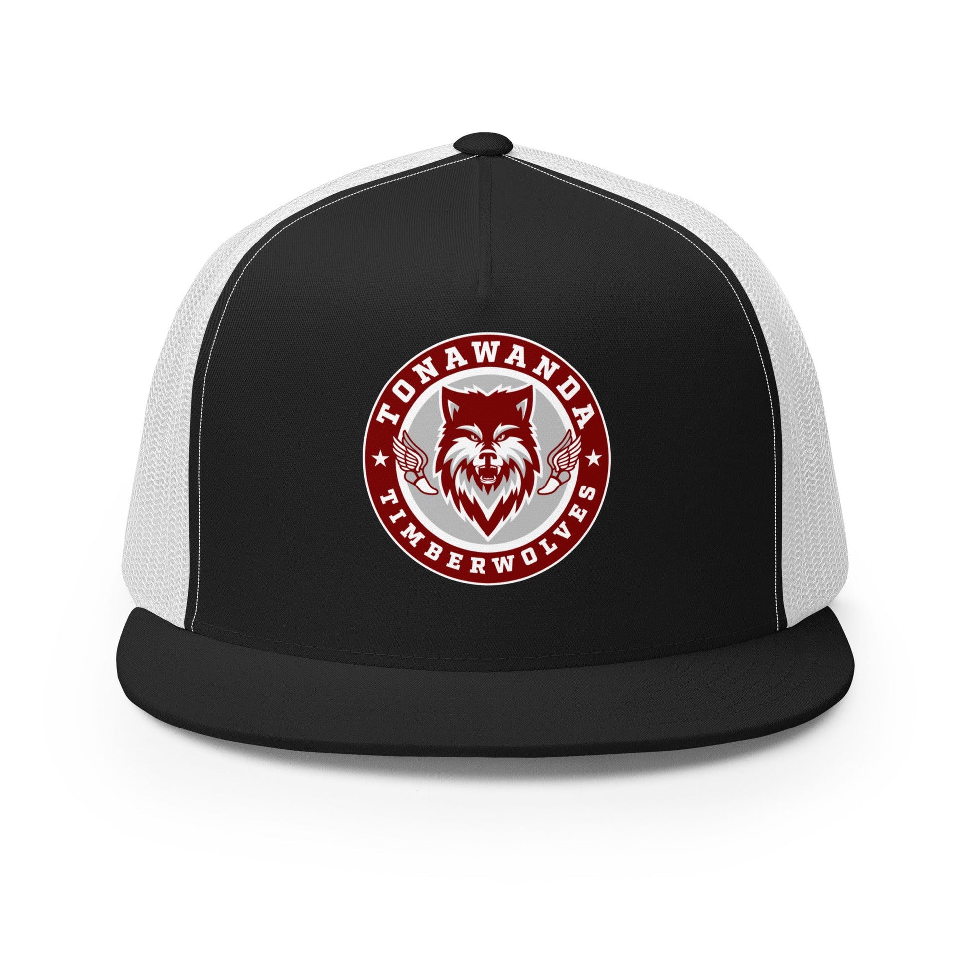 Performance | 5 Panel Trucker Cap | Tonawanda High School Track and Field | Mascot Badge Logo