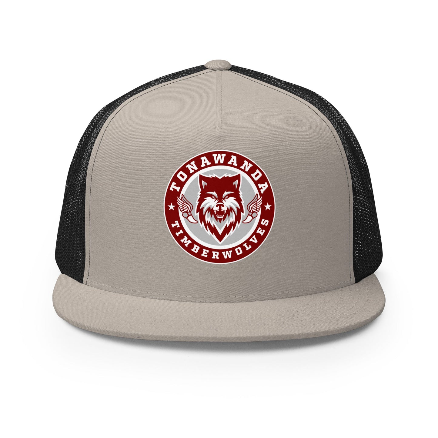 Performance | 5 Panel Trucker Cap | Tonawanda High School Track and Field | Mascot Badge Logo