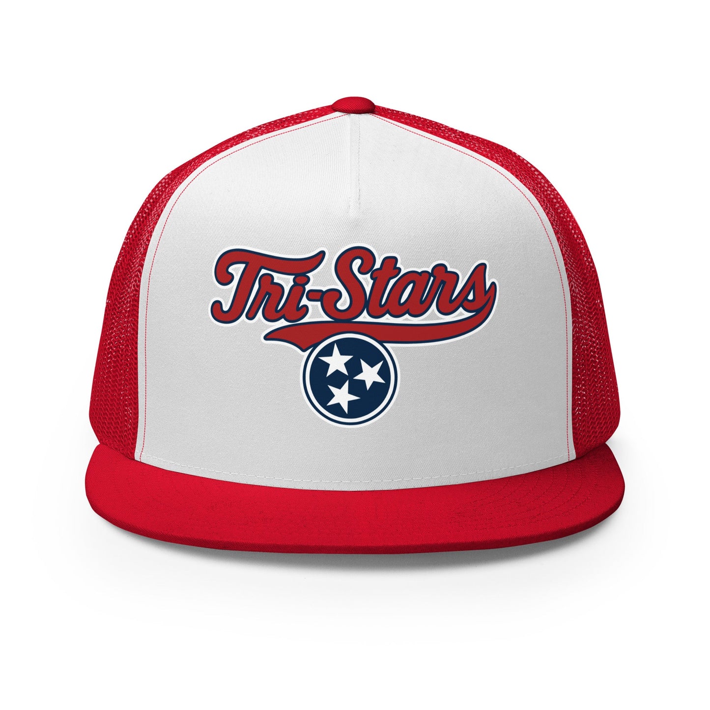 Performance | 5 Panel Trucker Cap | Tri - Stars | 3 Stars Logo