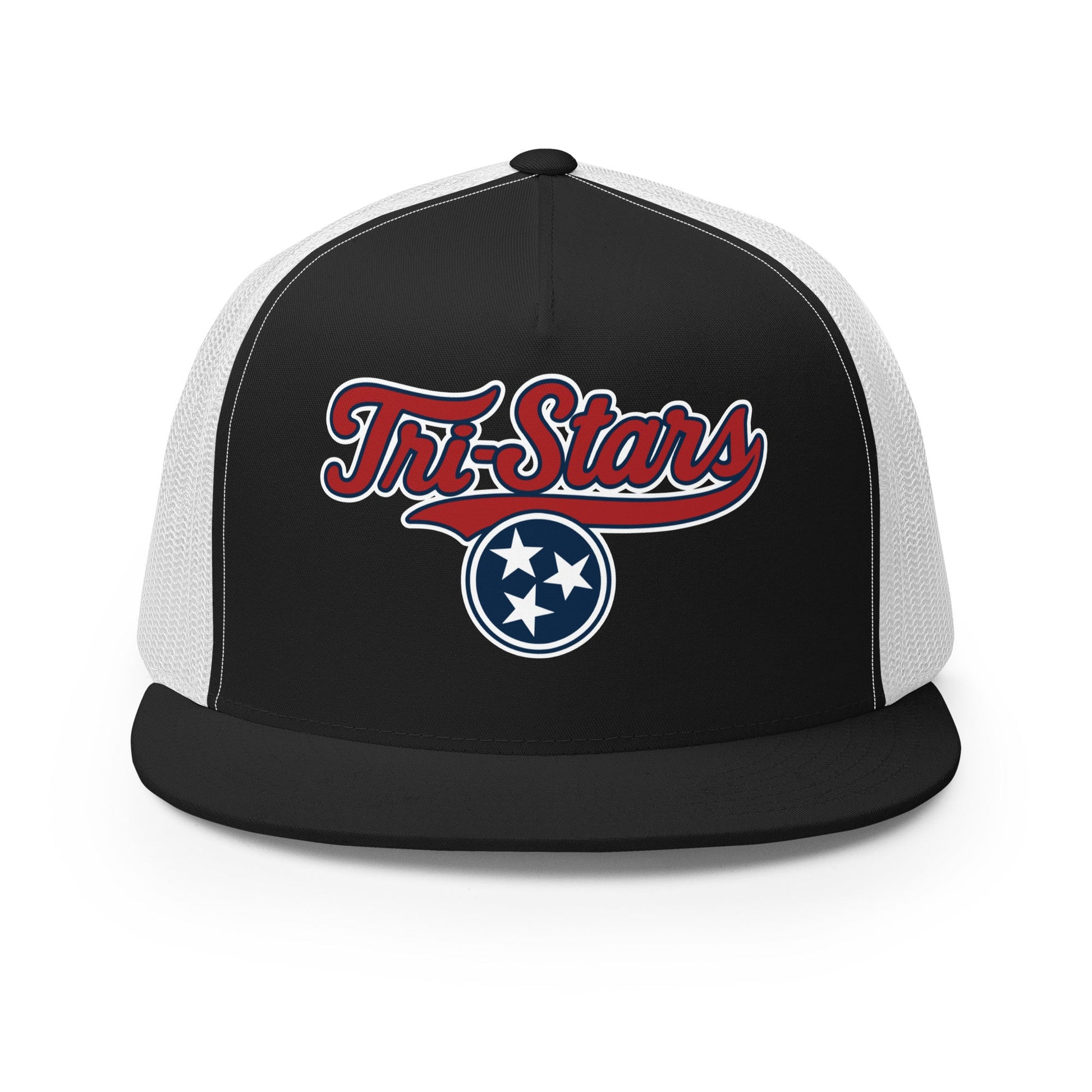 Performance | 5 Panel Trucker Cap | Tri - Stars | 3 Stars Logo