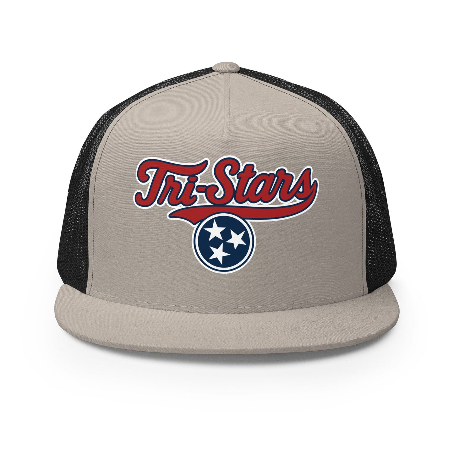 Performance | 5 Panel Trucker Cap | Tri - Stars | 3 Stars Logo